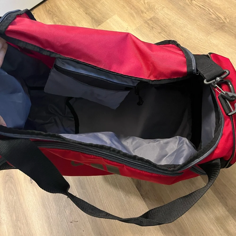 Adidas Red and Black Duffel Bag